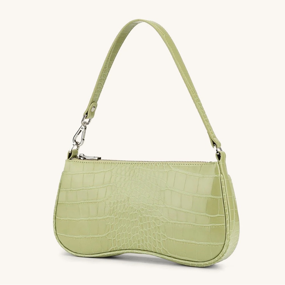 JW Pei Eva Shoulder Handbag - Sage Green Croc - Picture 2 of 10